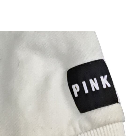 Pink Victoria's Secret Blue Green White ColorBlock Zip Hoodie Top Large - Picture 6 of 10